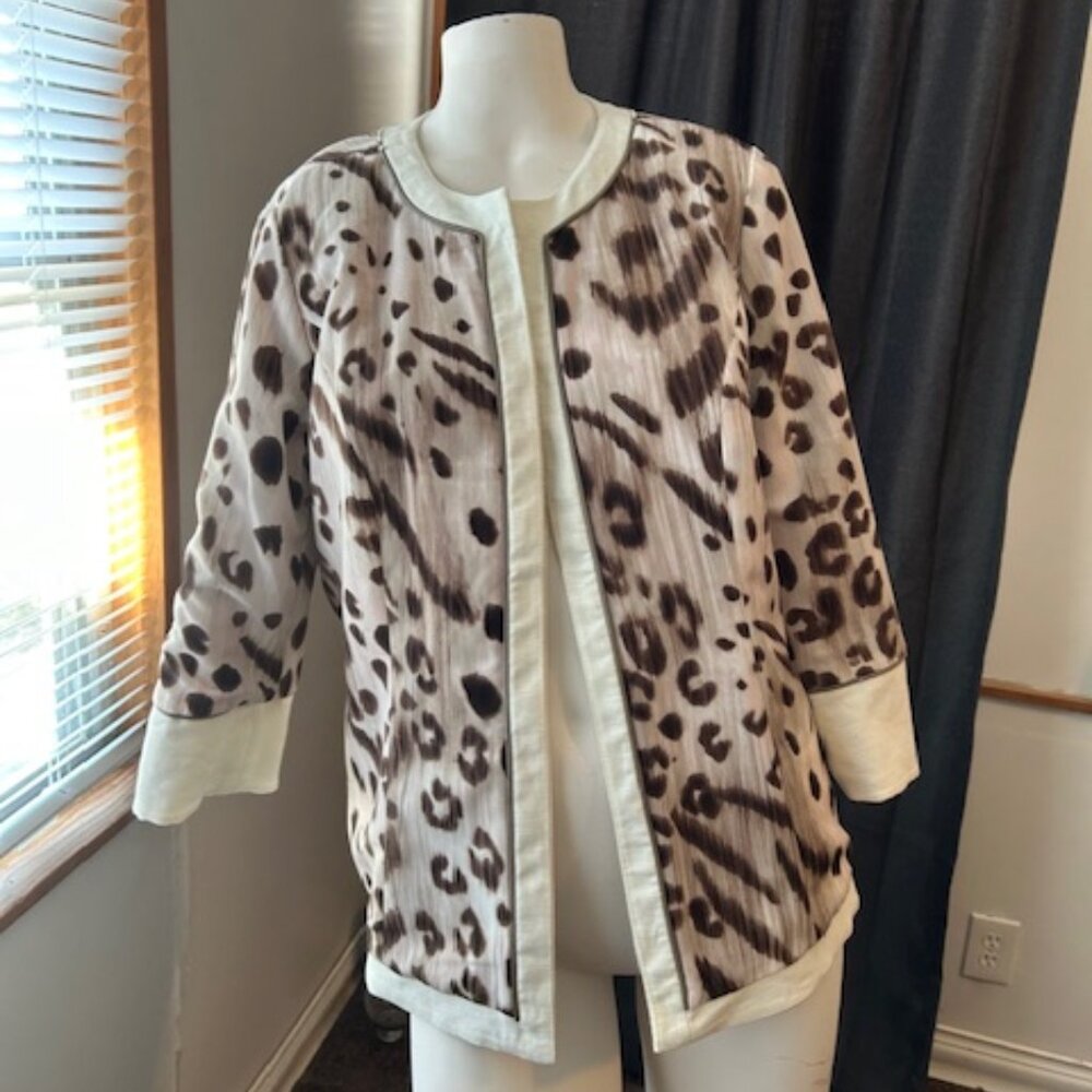 Chico's Reversible Taupe Lynette pattern Animal p… - image 2